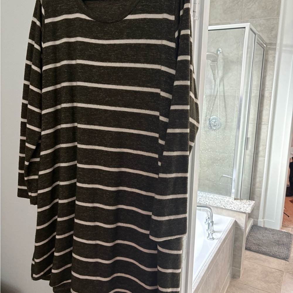 Chic Soul Black and White Striped Dress